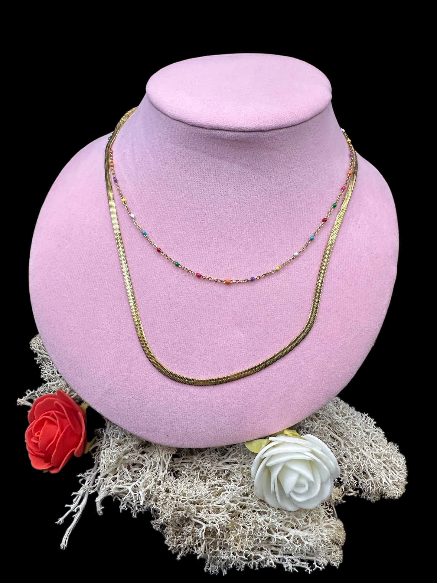 Collier double rang à perle