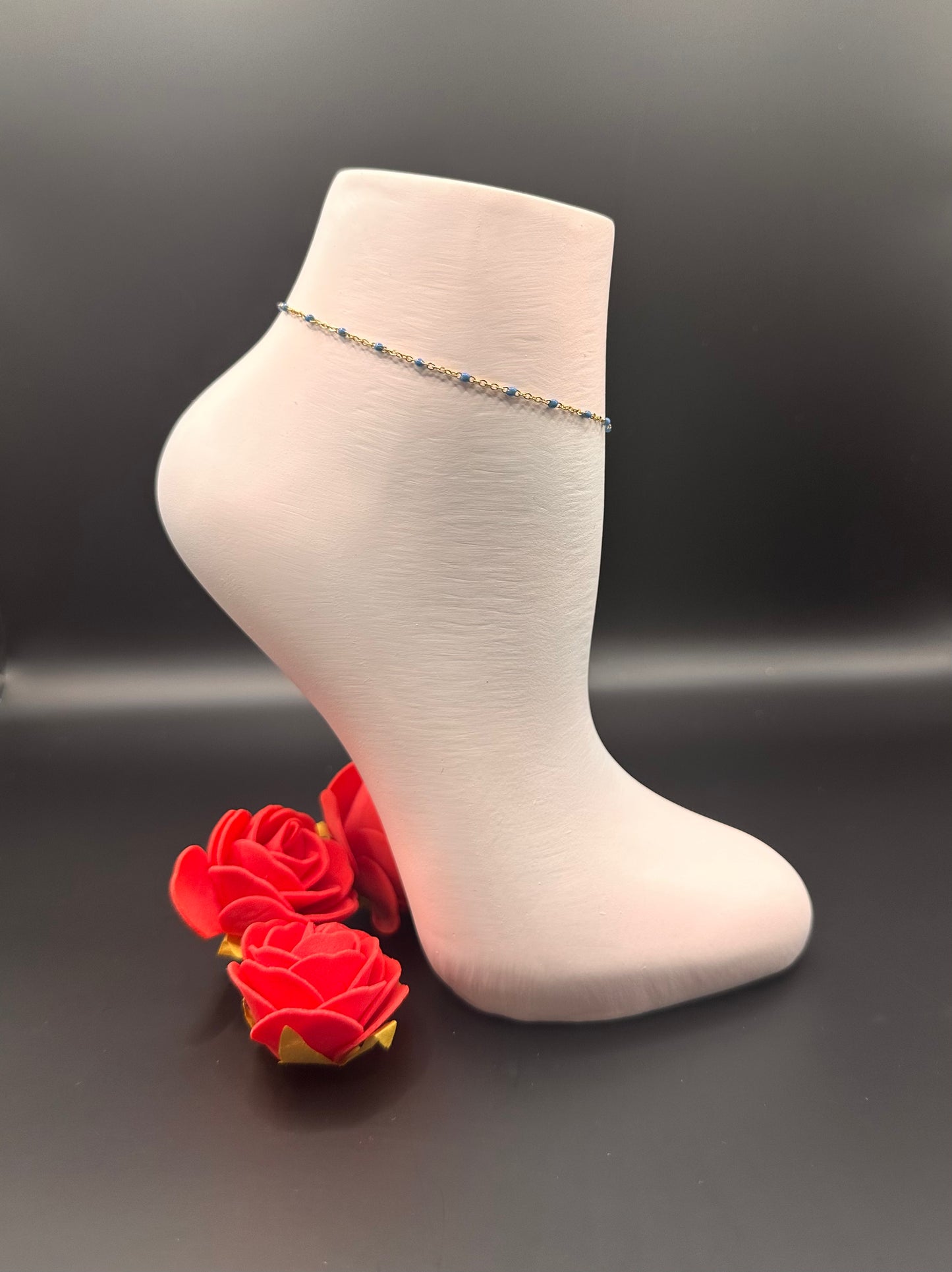 Chaine de cheville à perles