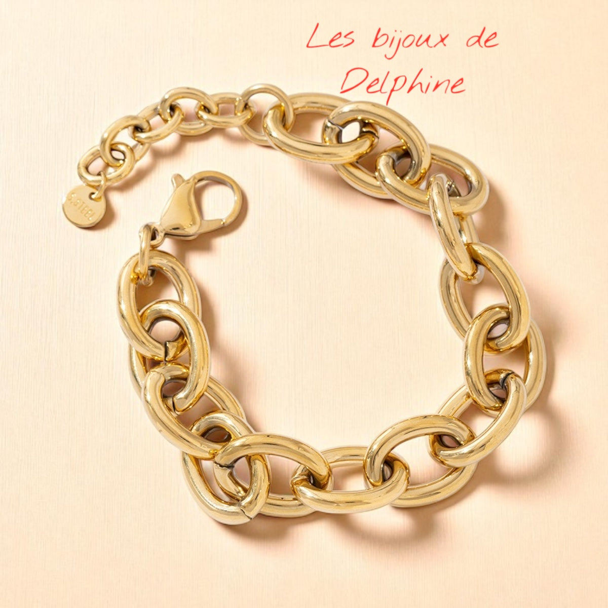 Bracelet acier mailles épaisses