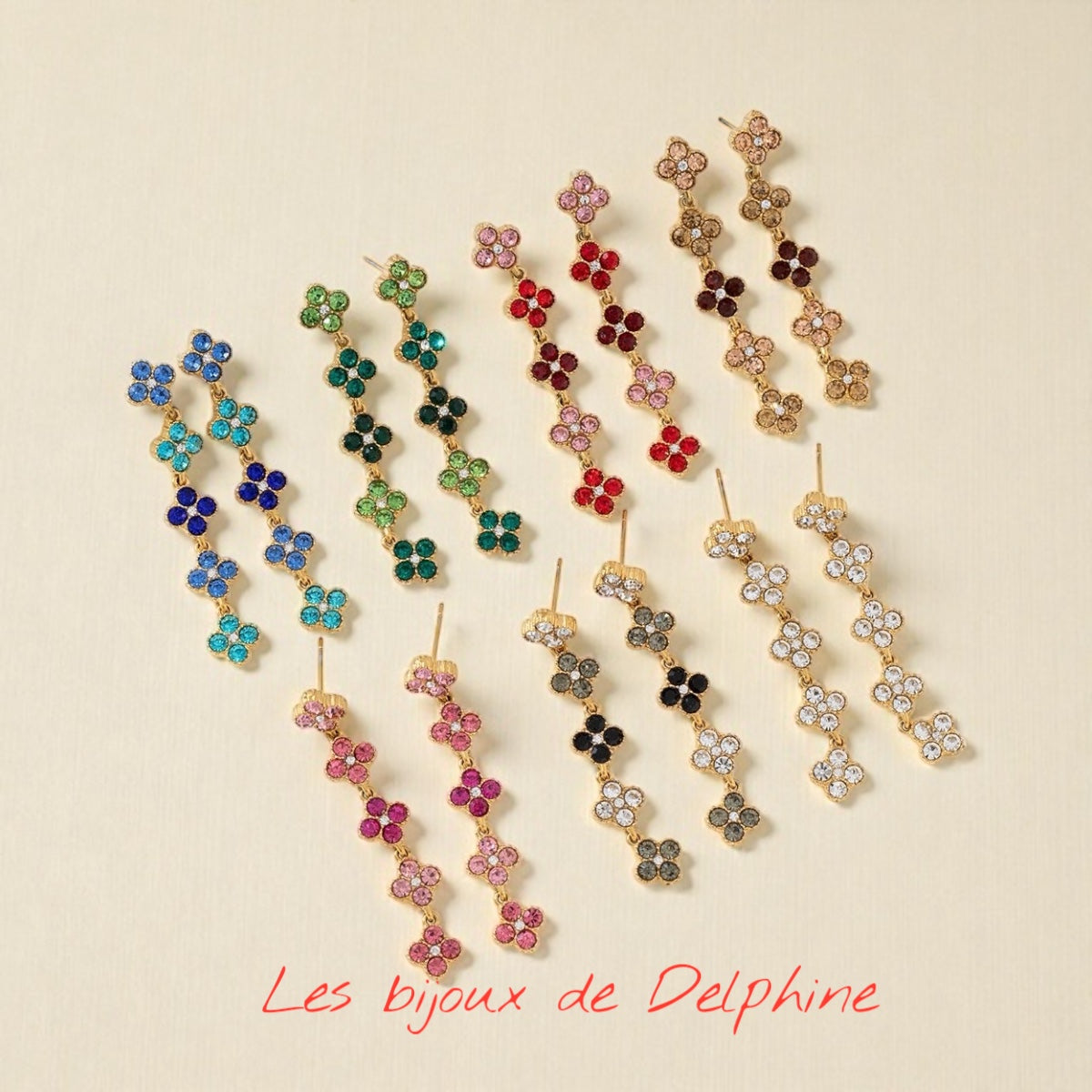 Boucles strasse couleur