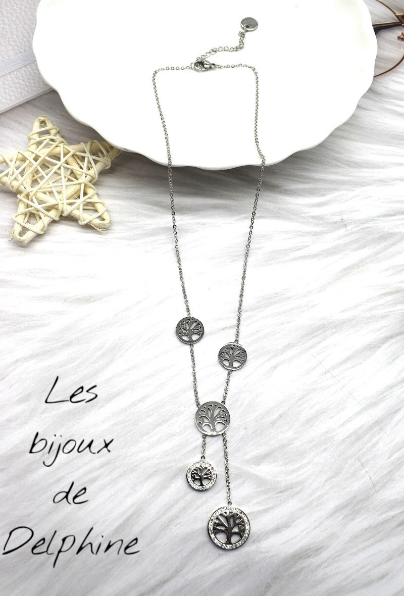 Collier acier arbre de vie