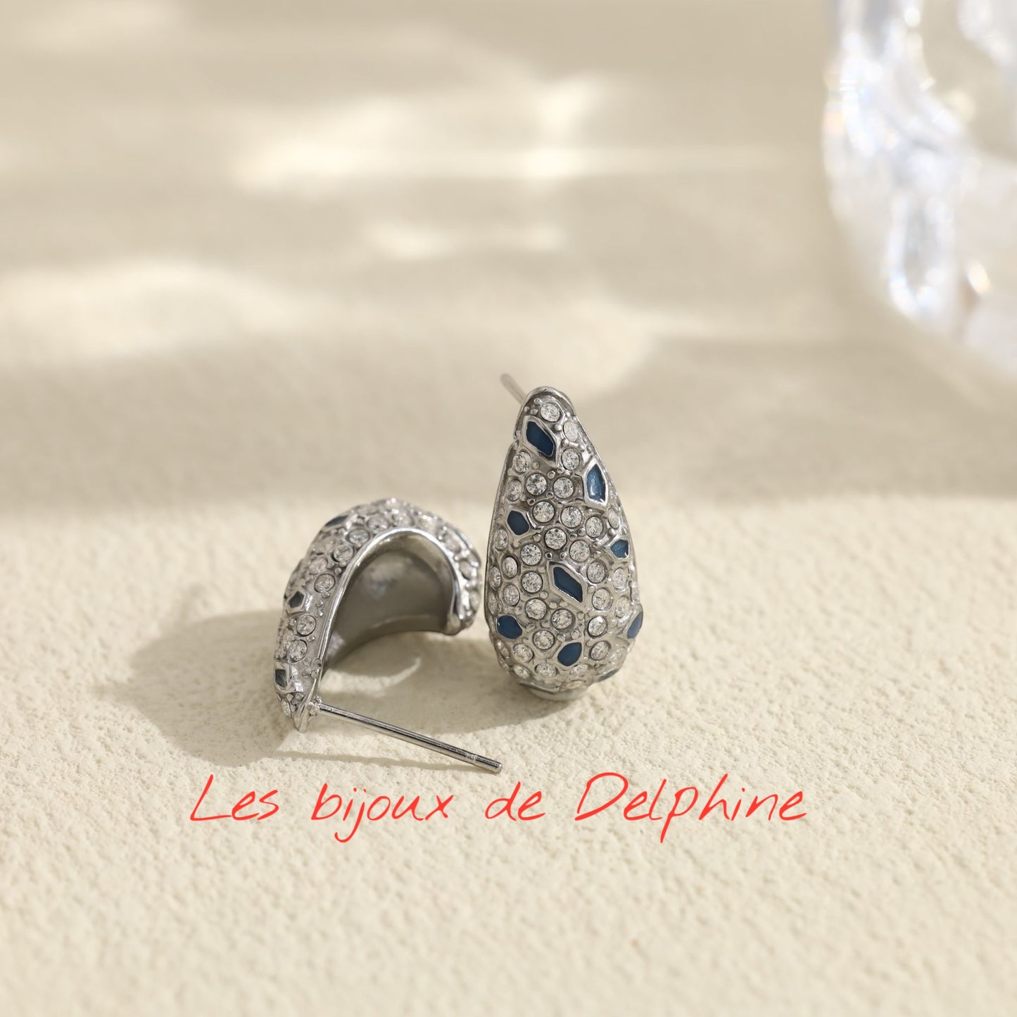 Boucles d’oreilles acier strass etcouleur