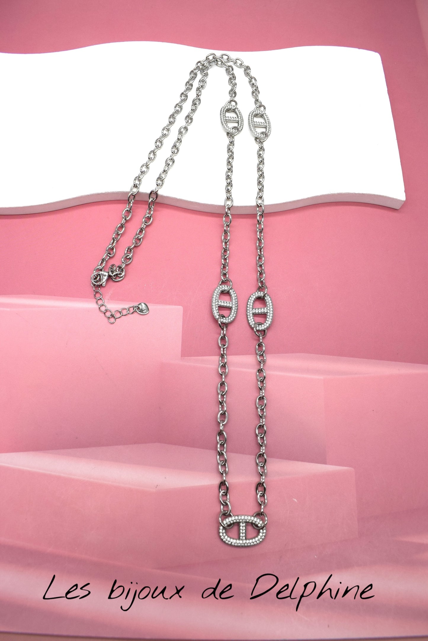 Sautoir acier gros grains de café