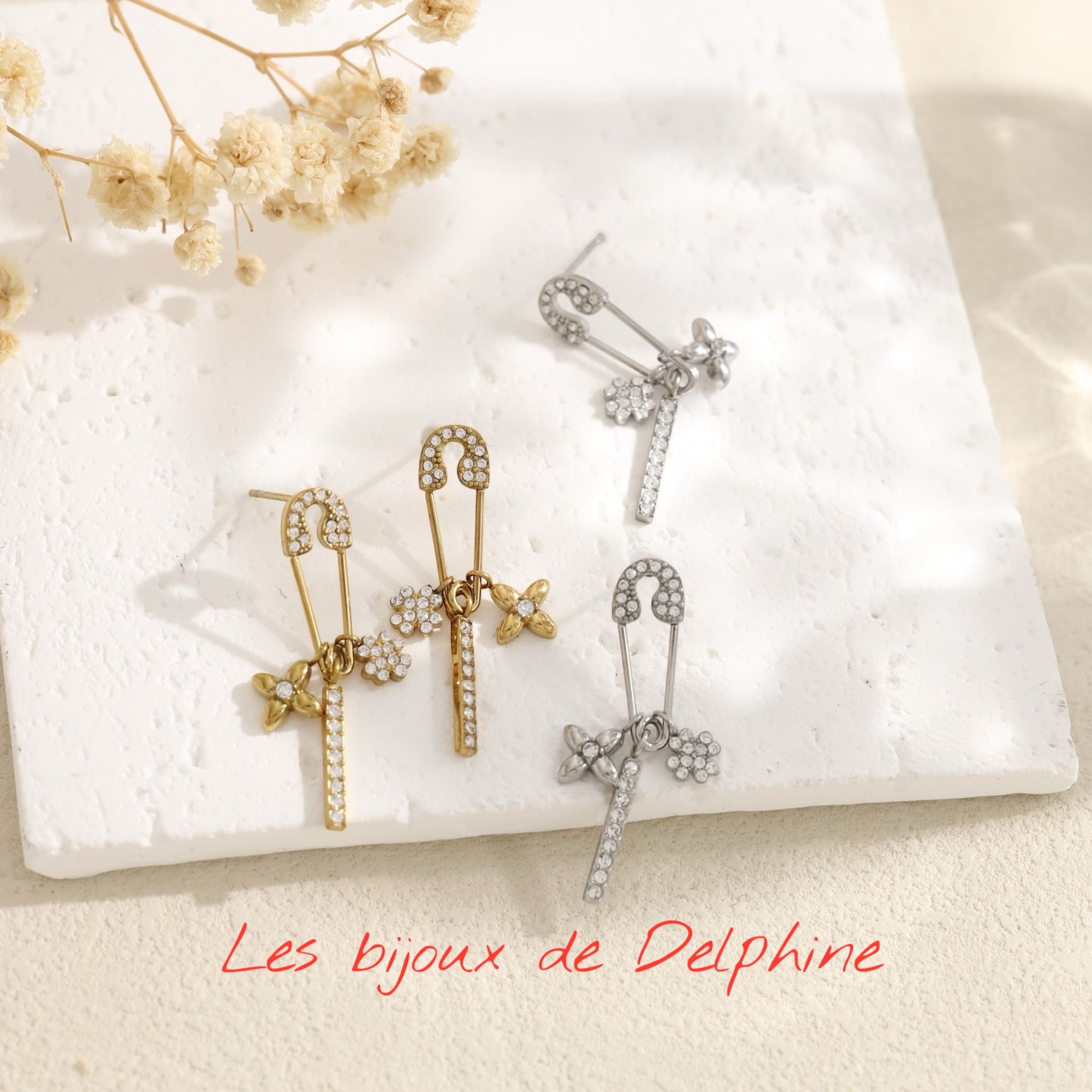 Boucles d’oreilles acier Épingle à nourrice