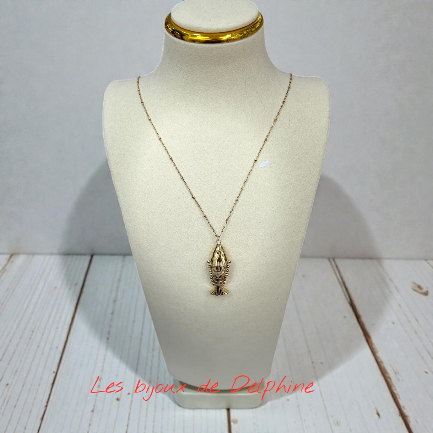 Sautoir acier poisson articulé