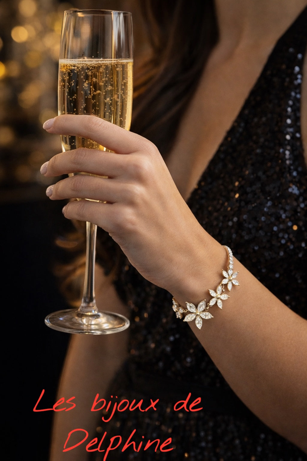 Bracelet acier « Éclat floral »