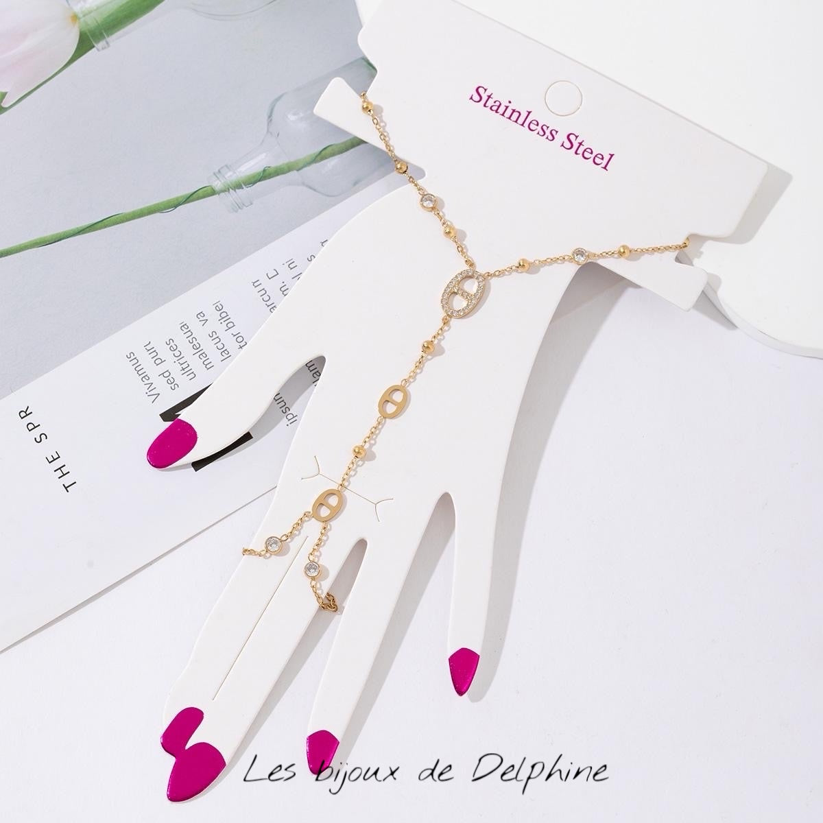 Bijoux de main grain de café strassé