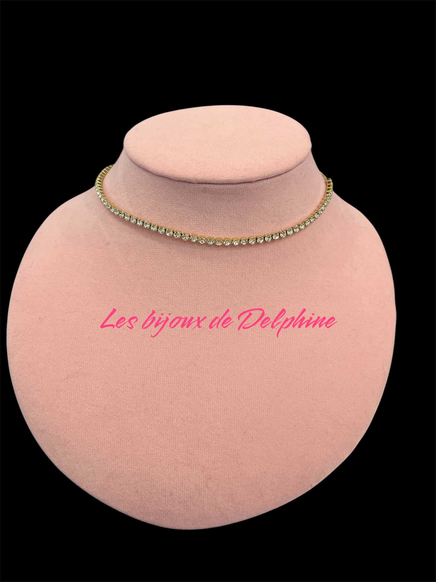 Collier acier inoxydable orné d’u e rivière de diamants