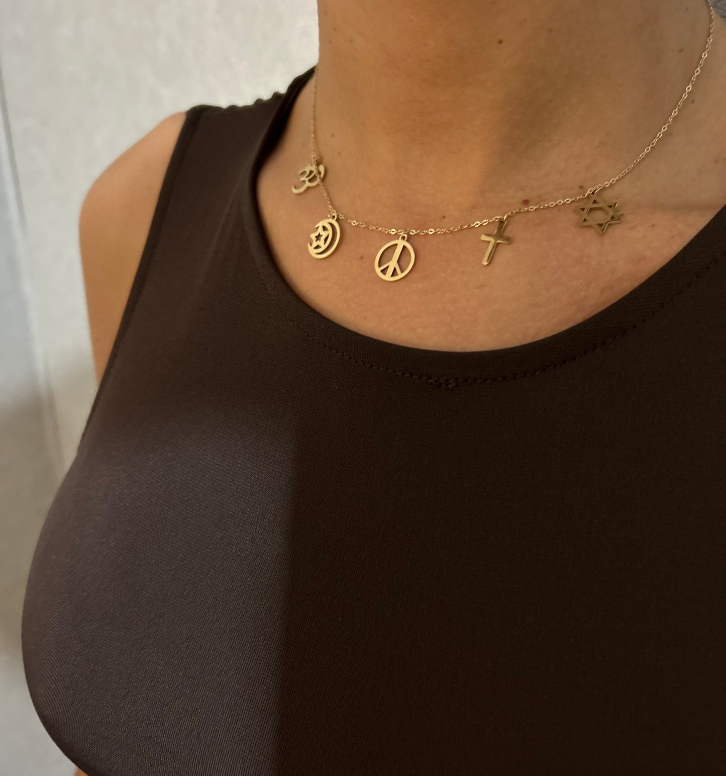 Collier multi religion paix