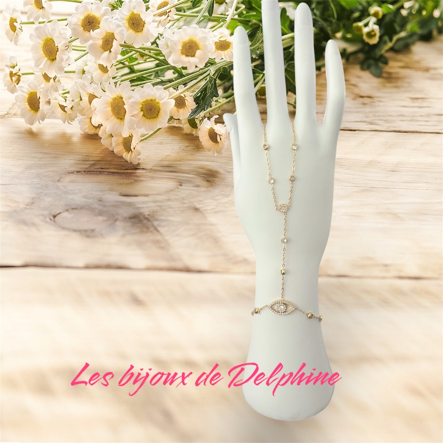 Bijoux de main œil strass