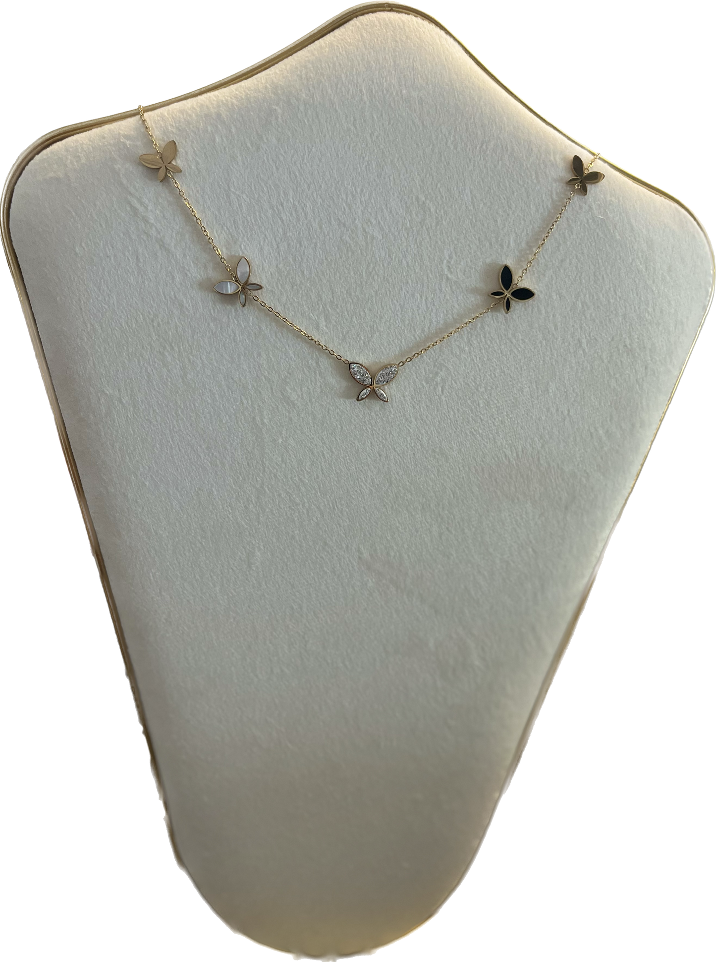 Collier multi papillons nacre