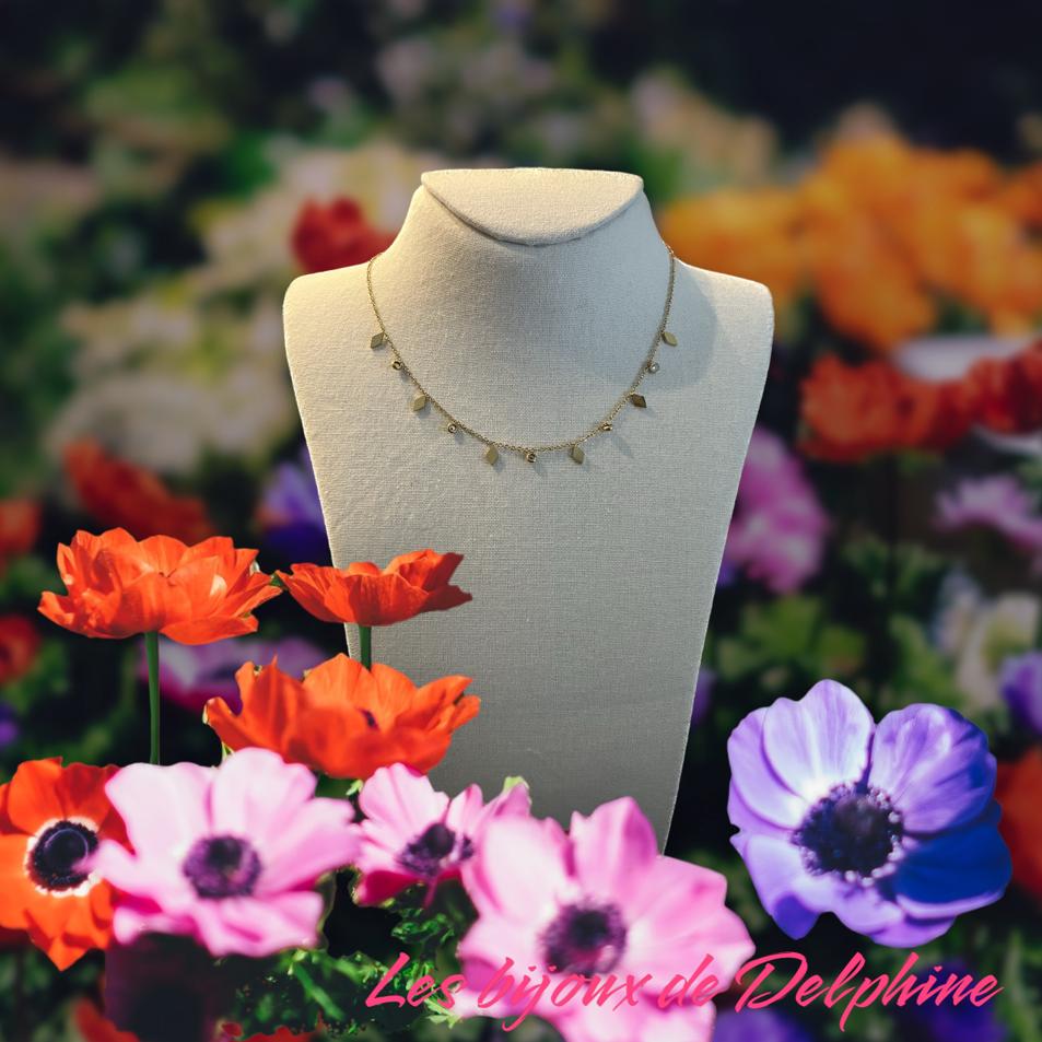 Collier multi pendentif losanges et strass