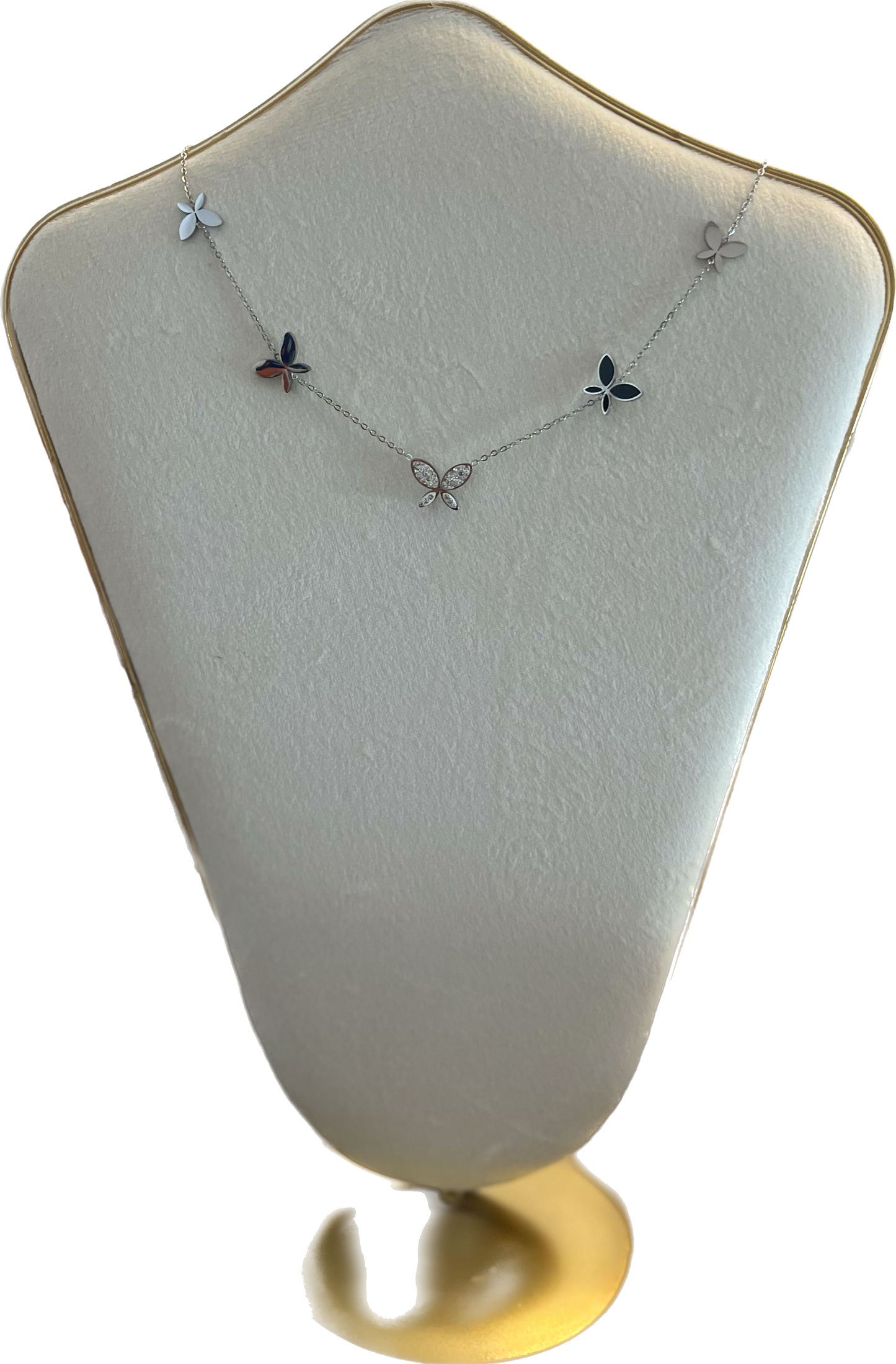 Collier multi papillons nacre