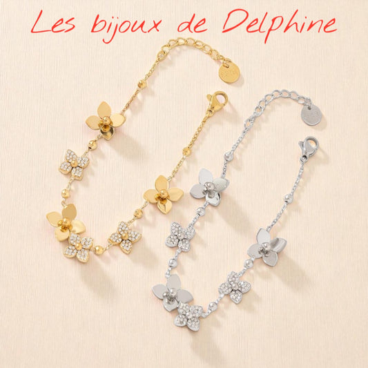Bracelet Roses strassé