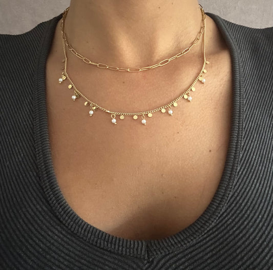 Collier double à perles