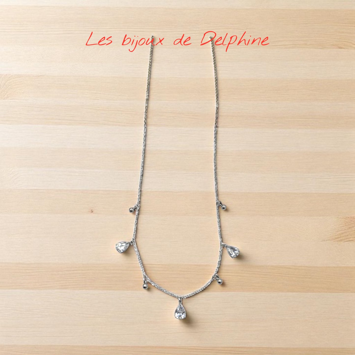 Collier acier pendentif « Diamants « 
