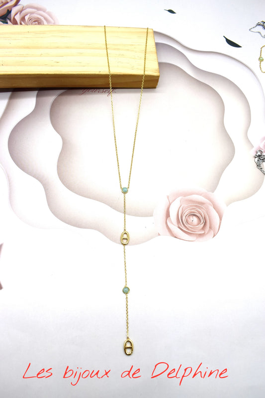 Collier Y avec touche de couleur