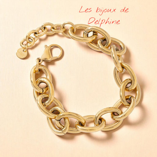 Bracelet acier mailles épaisses