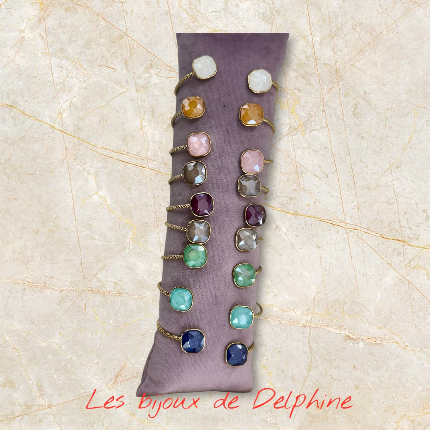 Jonc acier pierre de couleur