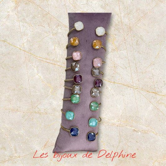 Jonc acier pierre de couleur