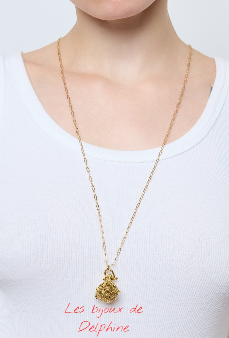 Sautoir acier pendule « orientale «  femme enceinte