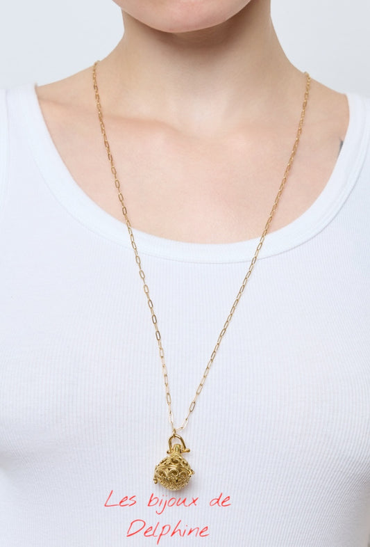 Sautoir acier pendule « orientale «  femme enceinte