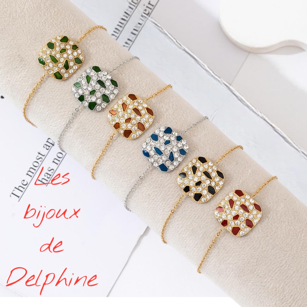 Bracelet en acier avec strasse