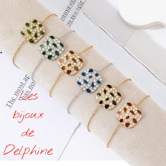 Bracelet en acier avec strasse