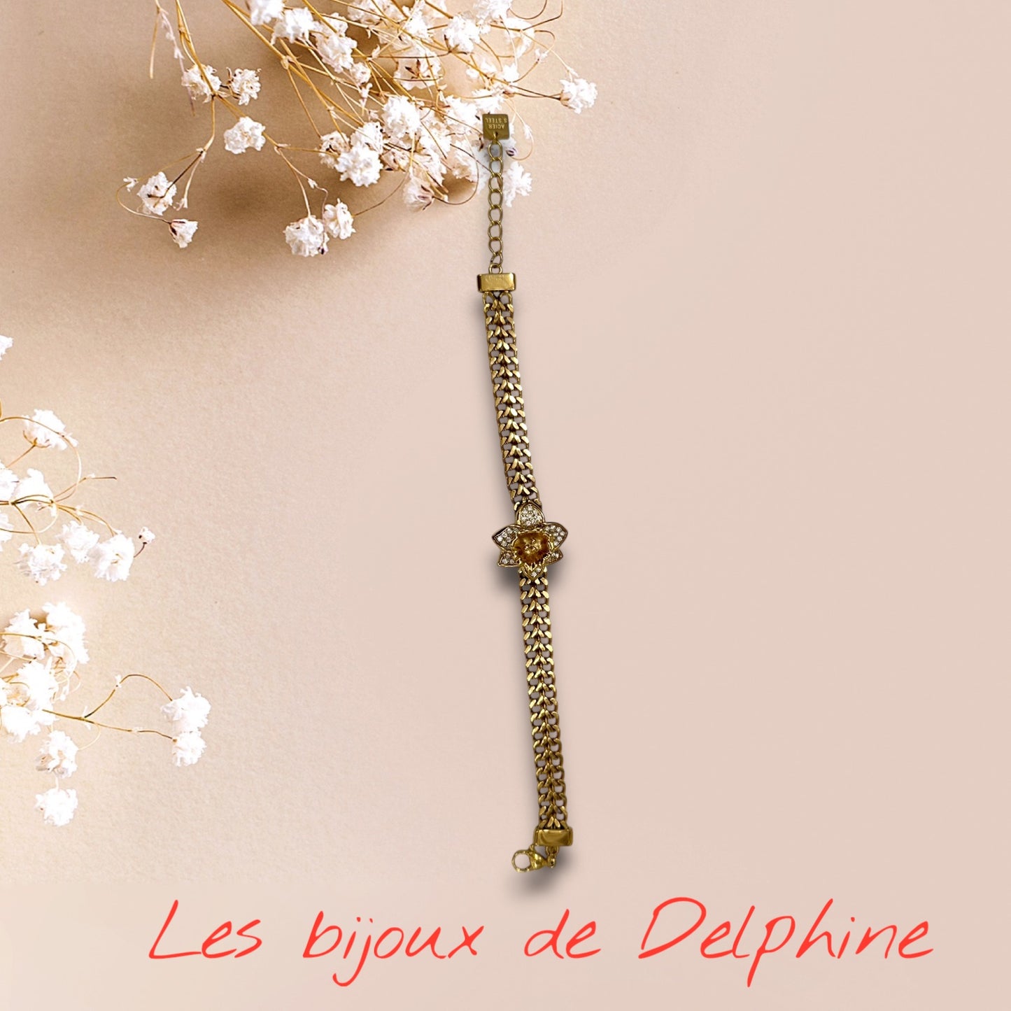 Bracelet Rose acier inoxydable