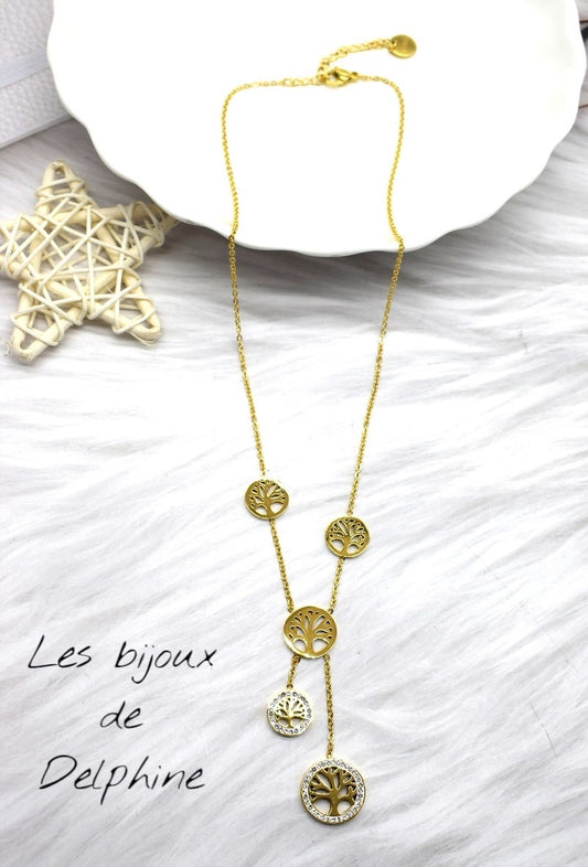 Collier acier arbre de vie