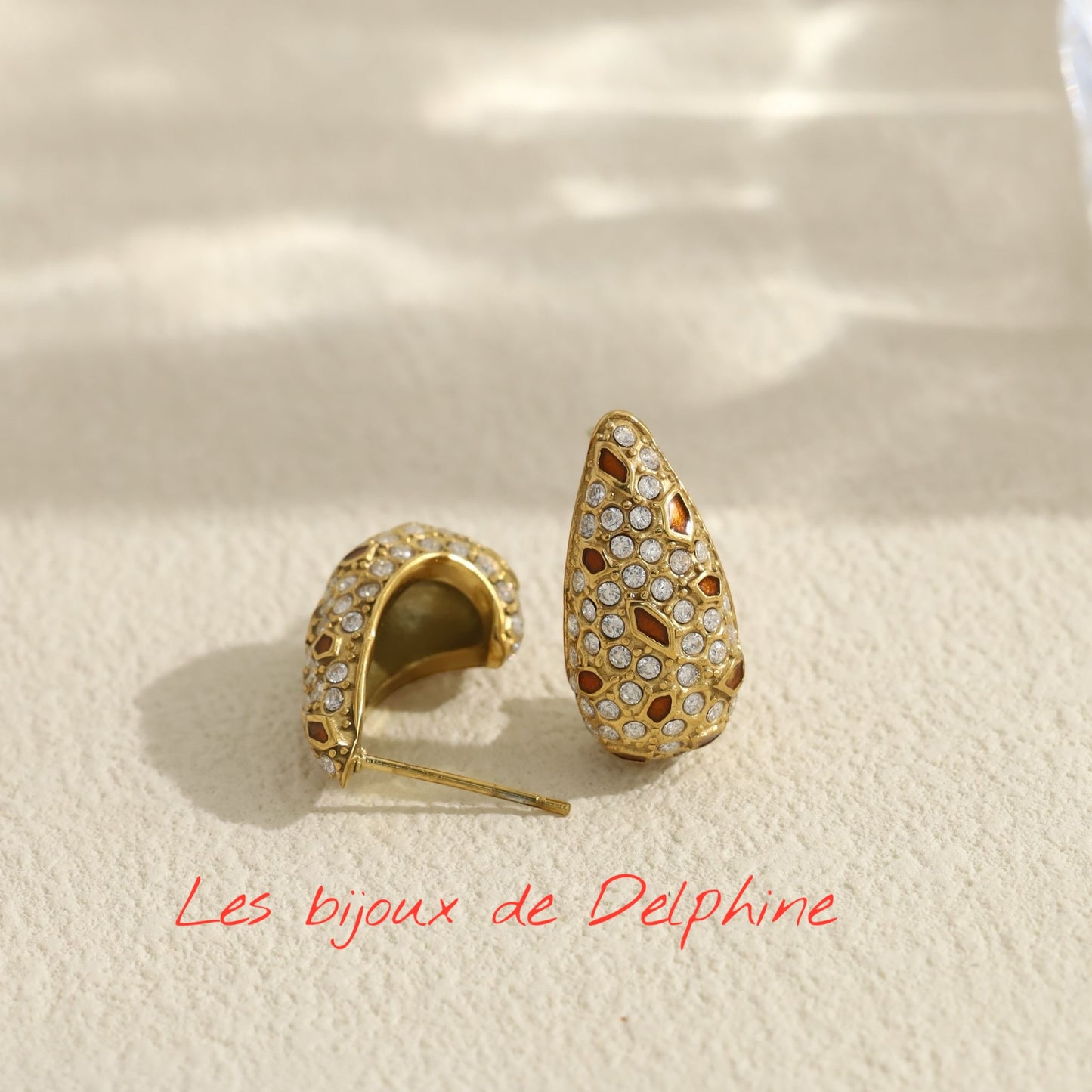 Boucles d’oreilles acier strass etcouleur