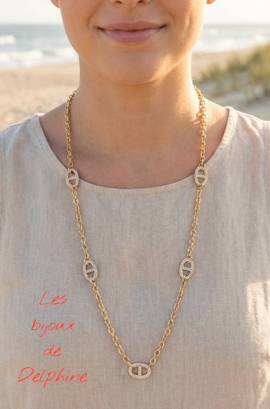 Sautoir acier gros grains de café