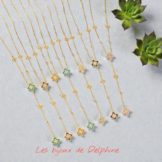 Collier acier Y porte bonheur