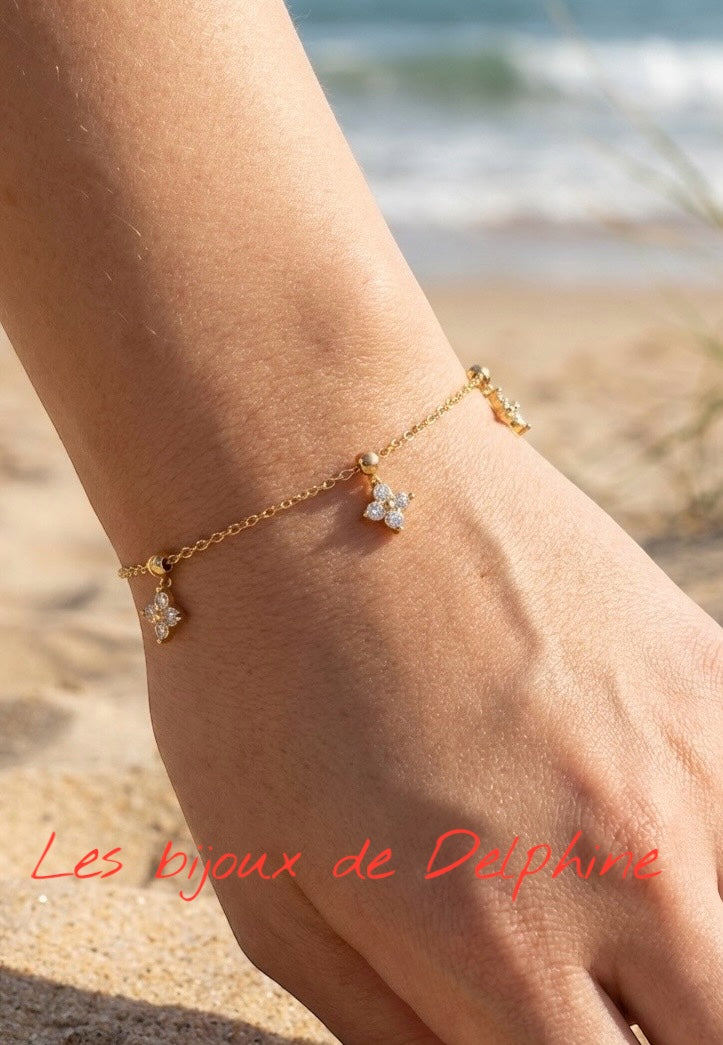 Gourmette acier avec pendentif diamant