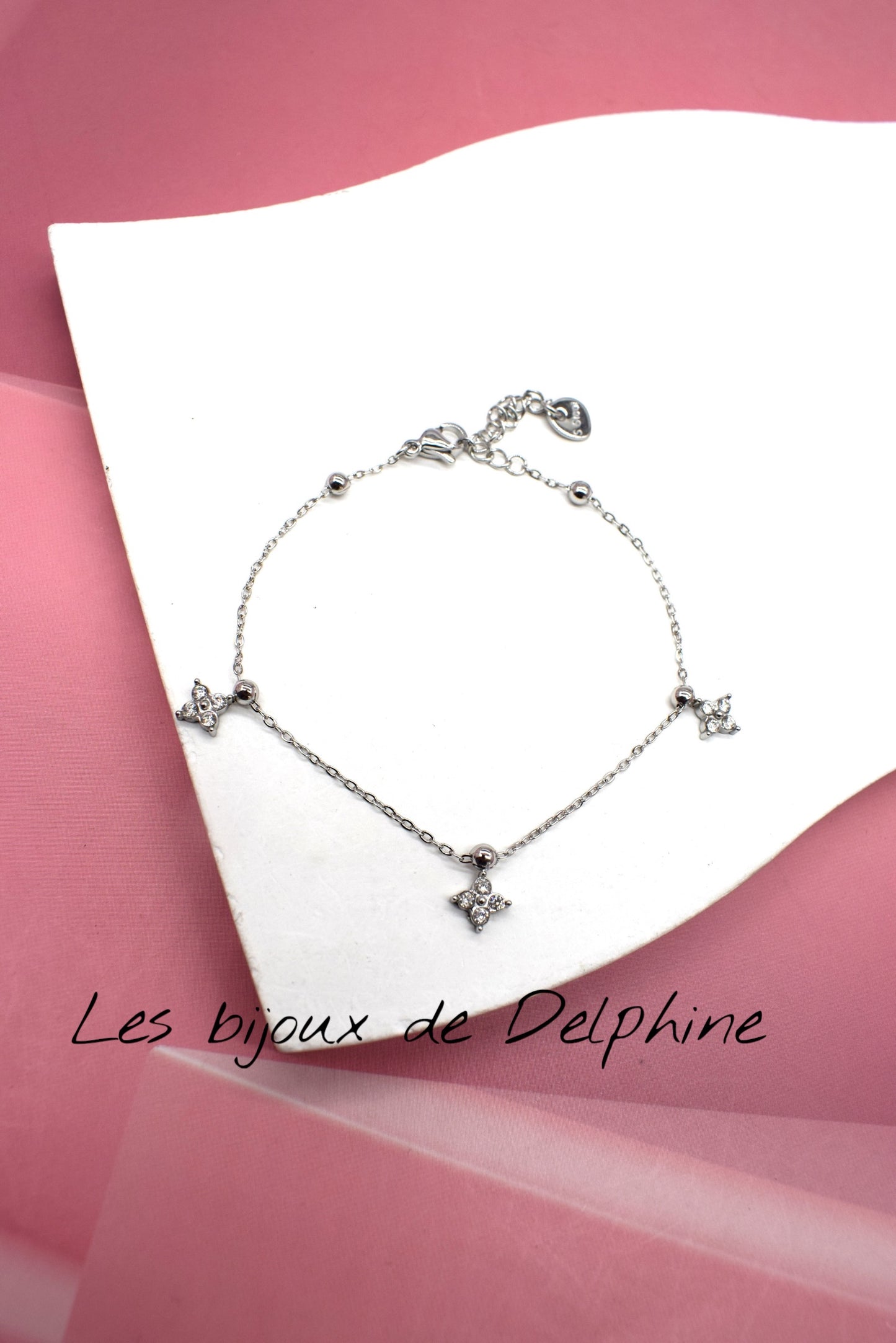 Gourmette acier avec pendentif diamant