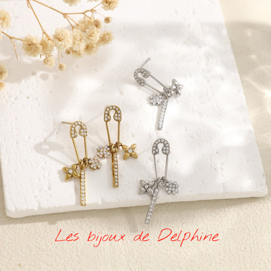 Boucles d’oreilles acier Épingle à nourrice