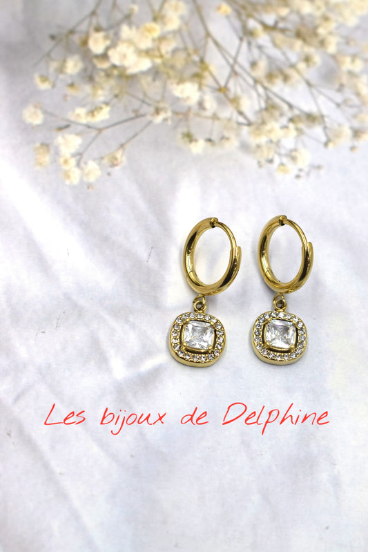 Boucles acier strasse en couleur