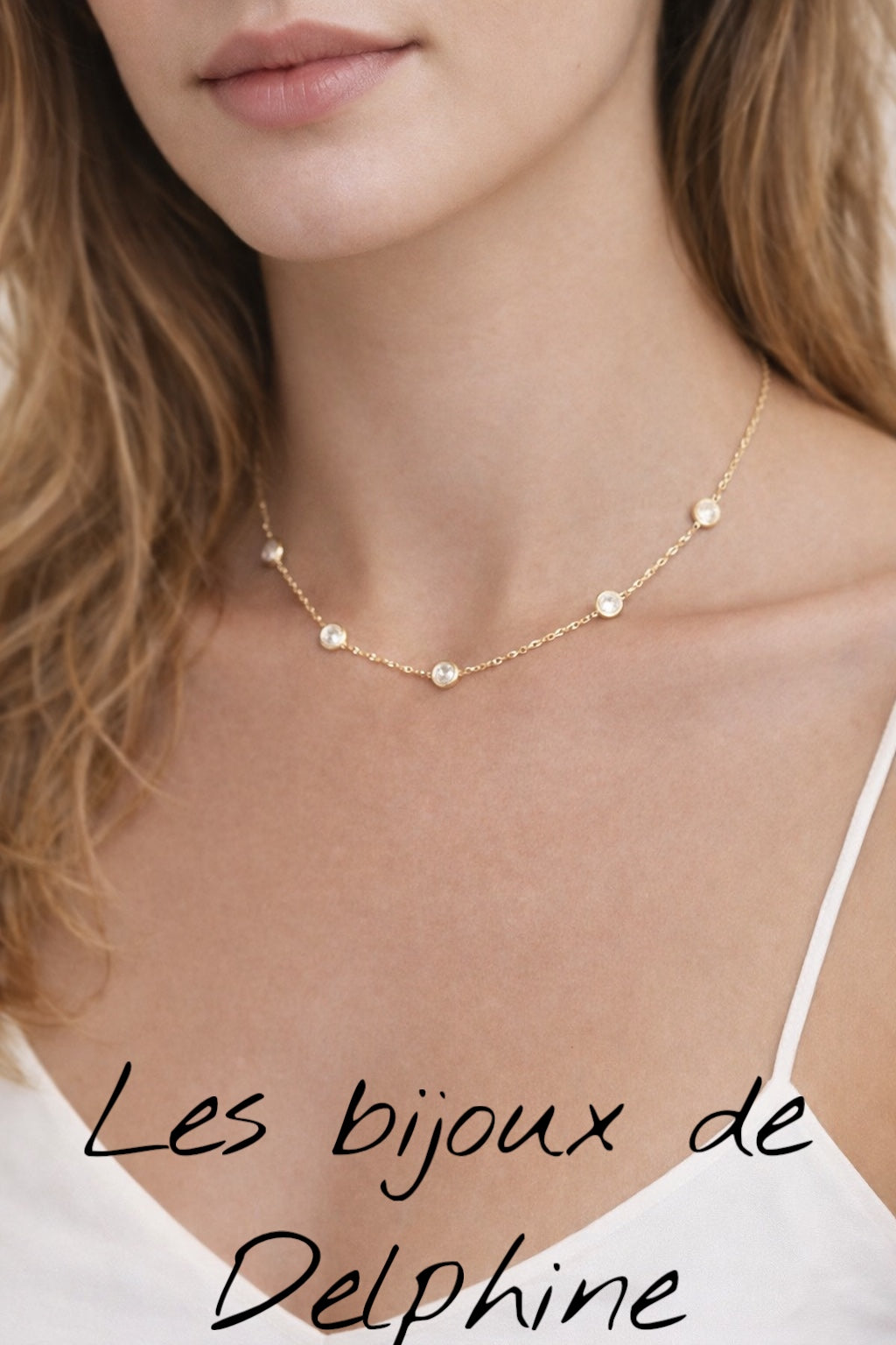 Collier acier petits strass