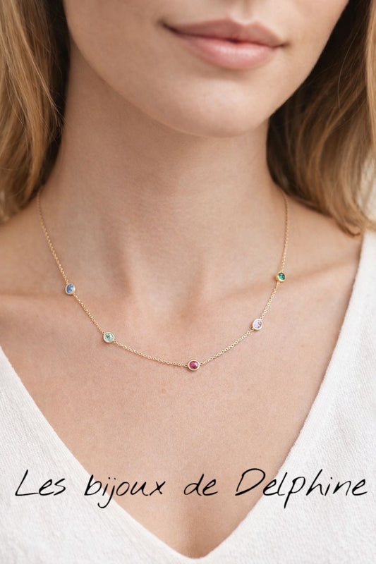 Collier acier petits strass