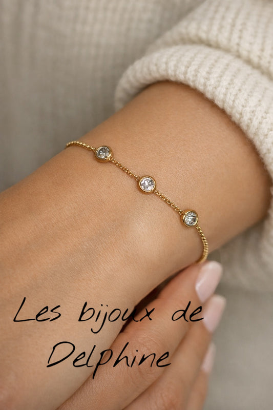 Bracelet en acier avec strass