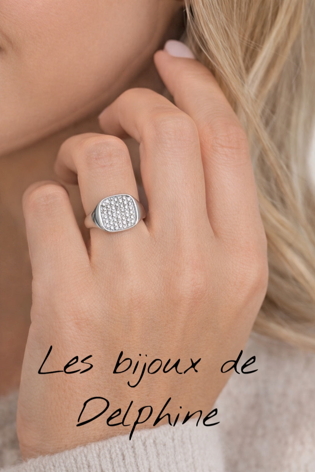Bague acier type chevalière