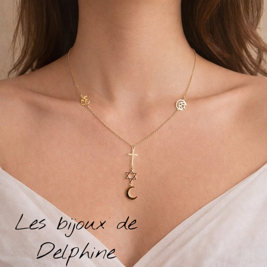 Collier multi religion tombant