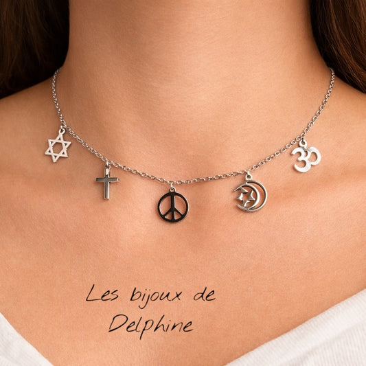 Collier multi religion paix