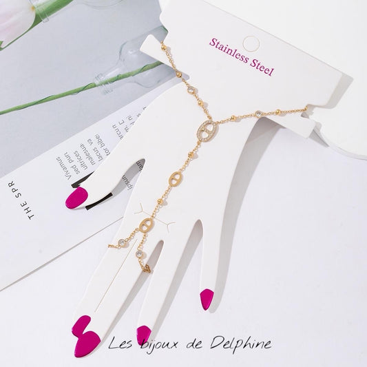 Bijoux de main grain de café strassé