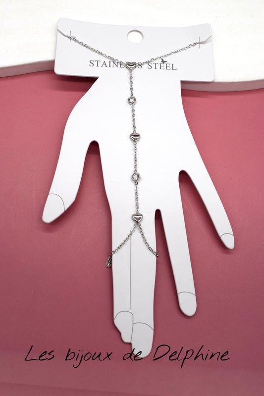 Bijoux de mains coeur et strass