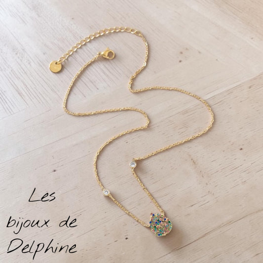 Collier Flamme strasse coloré