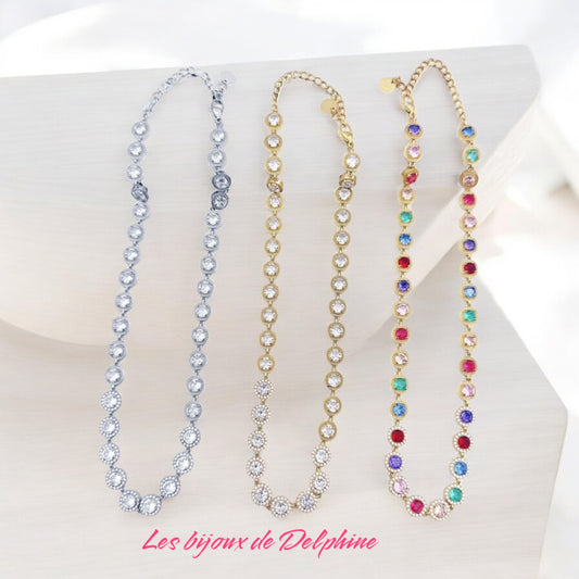 Collier gros strass